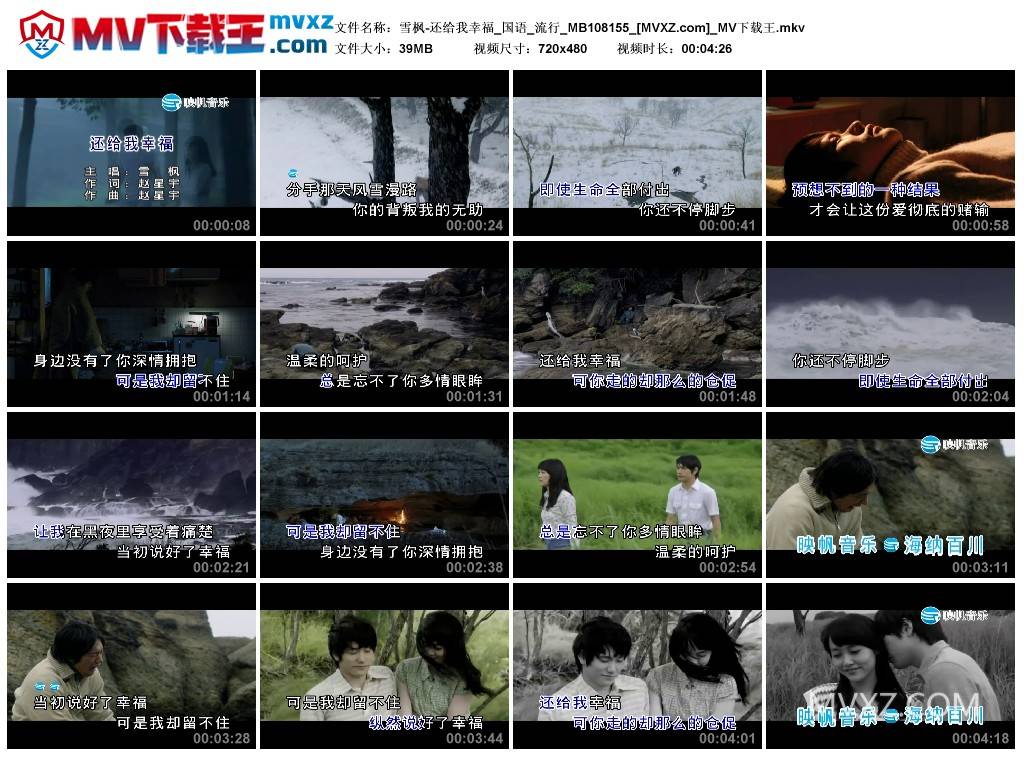 雪枫-还给我幸福_国语_流行_MB108155